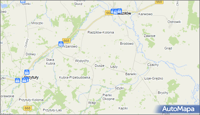 mapa Dębówka gmina Radziłów, Dębówka gmina Radziłów na mapie Targeo