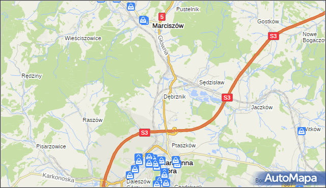 mapa Dębrznik, Dębrznik na mapie Targeo