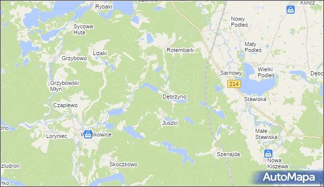 mapa Dębrzyno, Dębrzyno na mapie Targeo