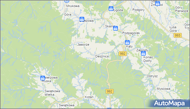 mapa Desznica, Desznica na mapie Targeo