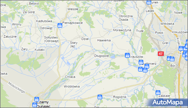 mapa Długopole, Długopole na mapie Targeo