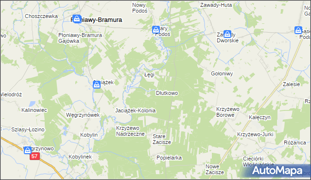 mapa Dłutkowo, Dłutkowo na mapie Targeo