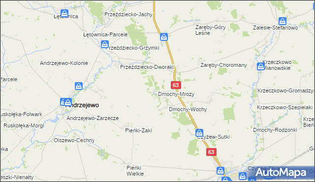mapa Dmochy-Mrozy, Dmochy-Mrozy na mapie Targeo
