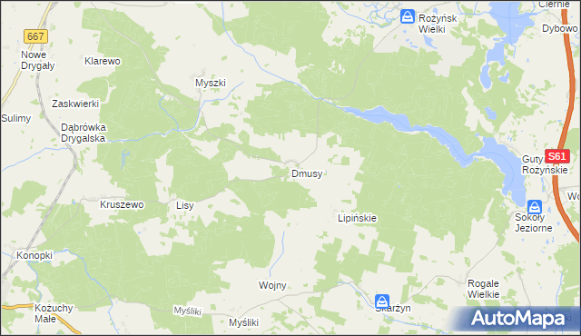 mapa Dmusy, Dmusy na mapie Targeo