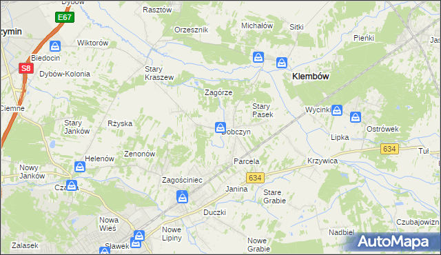 mapa Dobczyn gmina Klembów, Dobczyn gmina Klembów na mapie Targeo