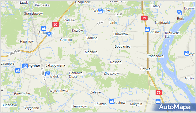mapa Dobiecin gmina Chynów, Dobiecin gmina Chynów na mapie Targeo