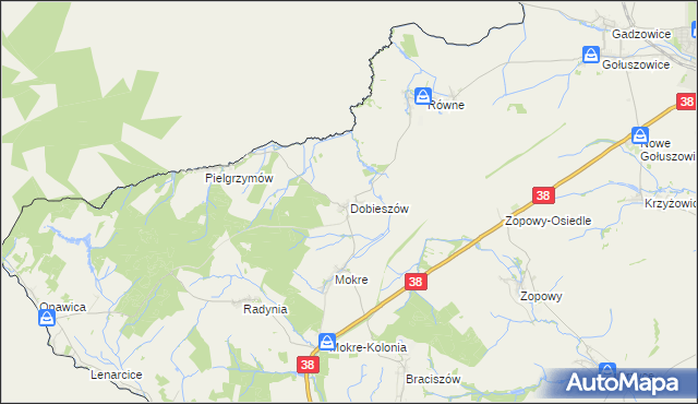 mapa Dobieszów gmina Głubczyce, Dobieszów gmina Głubczyce na mapie Targeo