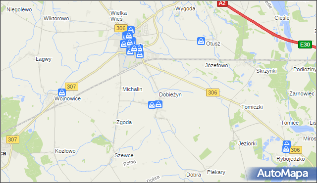 mapa Dobieżyn, Dobieżyn na mapie Targeo