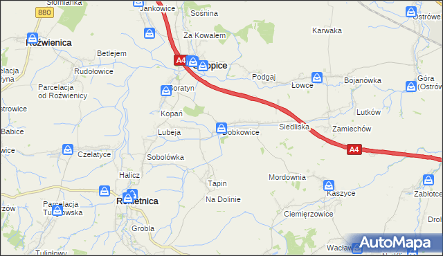 mapa Dobkowice gmina Chłopice, Dobkowice gmina Chłopice na mapie Targeo