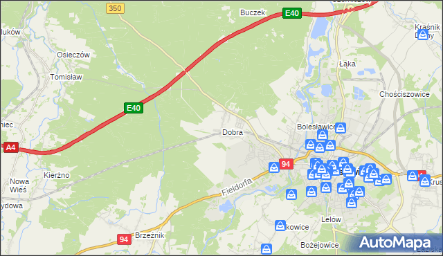 mapa Dobra gmina Bolesławiec, Dobra gmina Bolesławiec na mapie Targeo