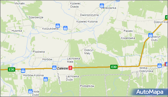 mapa Dobryń Mały, Dobryń Mały na mapie Targeo