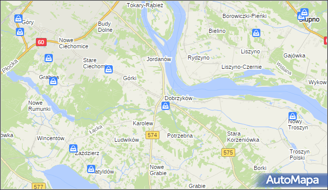 mapa Dobrzyków, Dobrzyków na mapie Targeo