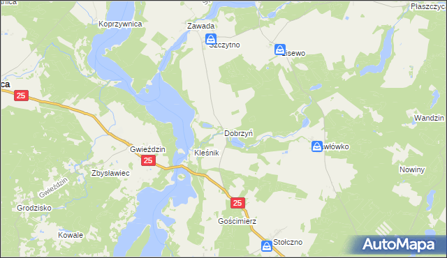 mapa Dobrzyń gmina Przechlewo, Dobrzyń gmina Przechlewo na mapie Targeo