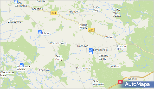 mapa Dochowa, Dochowa na mapie Targeo
