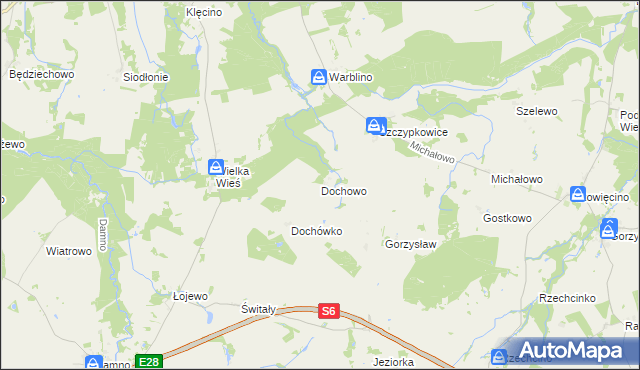 mapa Dochowo, Dochowo na mapie Targeo