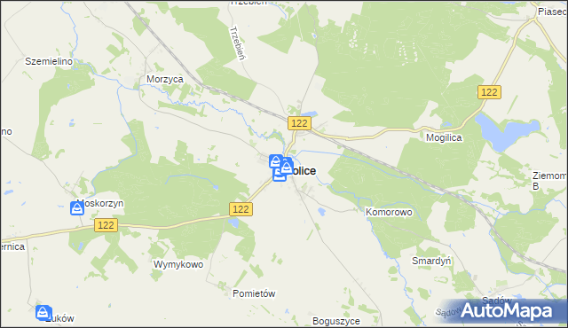 mapa Dolice powiat stargardzki, Dolice powiat stargardzki na mapie Targeo