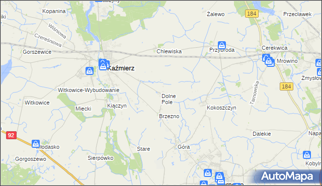 mapa Dolne Pole gmina Kaźmierz, Dolne Pole gmina Kaźmierz na mapie Targeo