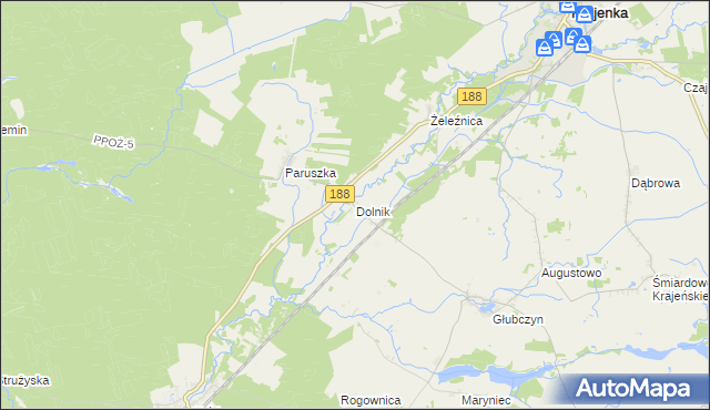 mapa Dolnik gmina Krajenka, Dolnik gmina Krajenka na mapie Targeo