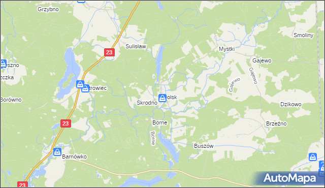 mapa Dolsk gmina Dębno, Dolsk gmina Dębno na mapie Targeo