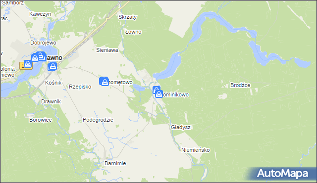 mapa Dominikowo, Dominikowo na mapie Targeo