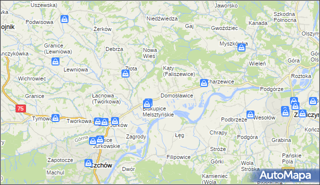 mapa Domosławice, Domosławice na mapie Targeo