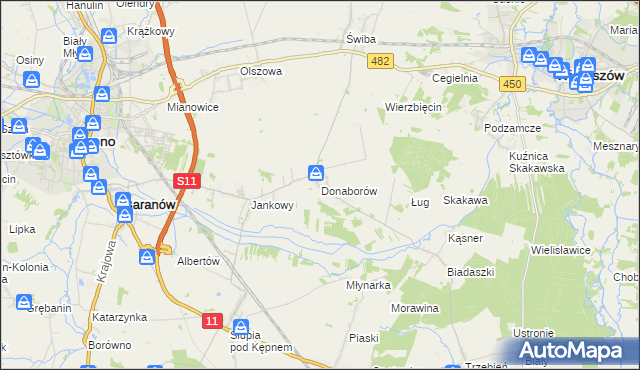 mapa Donaborów, Donaborów na mapie Targeo