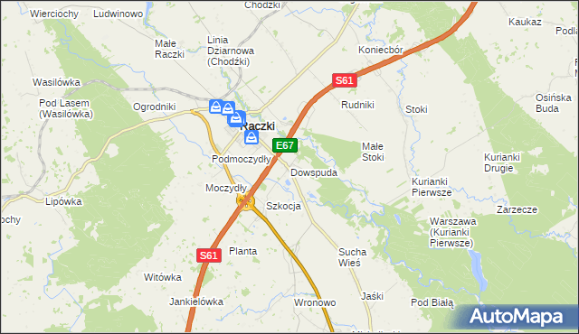 mapa Dowspuda, Dowspuda na mapie Targeo