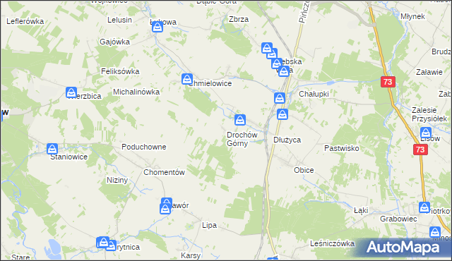 mapa Drochów Górny, Drochów Górny na mapie Targeo