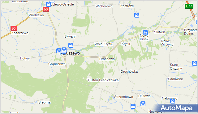 mapa Drochowo, Drochowo na mapie Targeo
