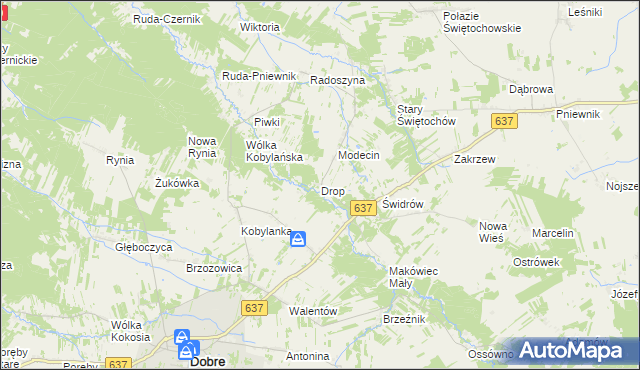 mapa Drop, Drop na mapie Targeo