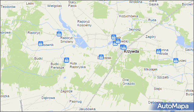 mapa Drożdżak, Drożdżak na mapie Targeo
