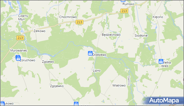 mapa Drzeżewo, Drzeżewo na mapie Targeo