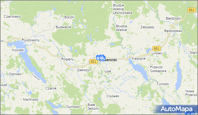 mapa Dubeninki, Dubeninki na mapie Targeo