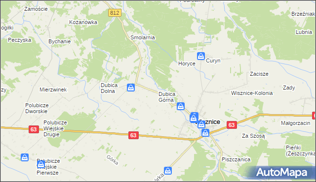 mapa Dubica Górna, Dubica Górna na mapie Targeo