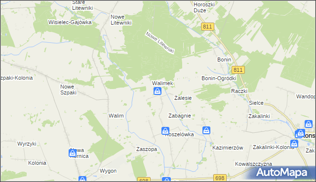 mapa Dubicze gmina Sarnaki, Dubicze gmina Sarnaki na mapie Targeo