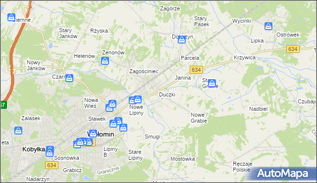 mapa Duczki, Duczki na mapie Targeo