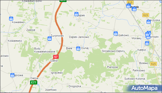 mapa Dunaj gmina Stupsk, Dunaj gmina Stupsk na mapie Targeo