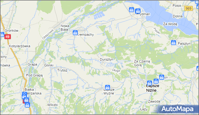mapa Dursztyn, Dursztyn na mapie Targeo