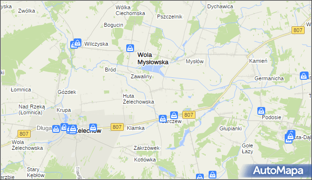 mapa Dwornia, Dwornia na mapie Targeo