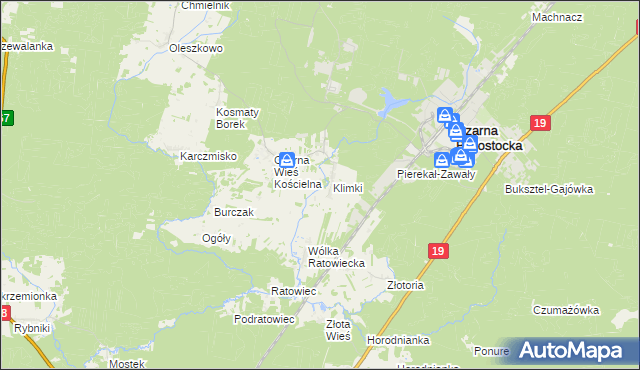 mapa Dworzysk gmina Czarna Białostocka, Dworzysk gmina Czarna Białostocka na mapie Targeo