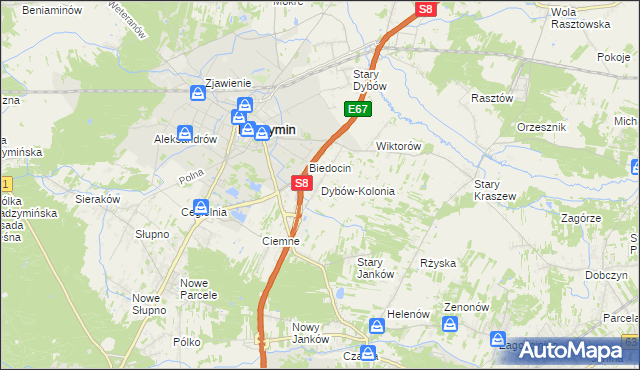 mapa Dybów-Kolonia, Dybów-Kolonia na mapie Targeo