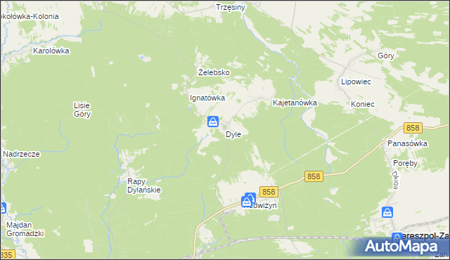 mapa Dyle, Dyle na mapie Targeo