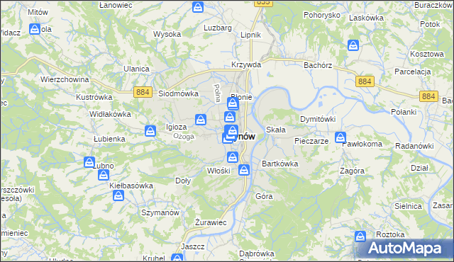 mapa Dynów, Dynów na mapie Targeo