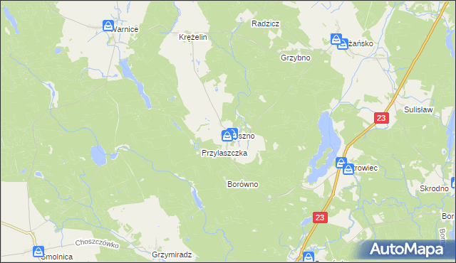 mapa Dyszno, Dyszno na mapie Targeo