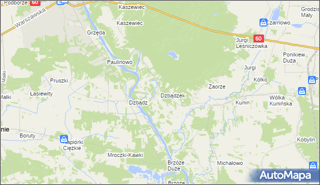 mapa Dzbądzek, Dzbądzek na mapie Targeo