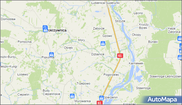 mapa Dzbanice, Dzbanice na mapie Targeo