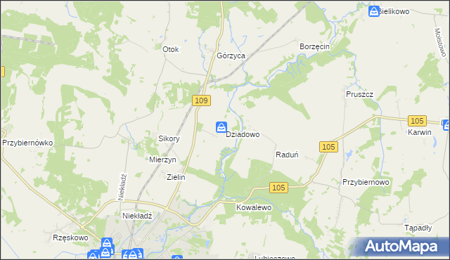 mapa Dziadowo, Dziadowo na mapie Targeo