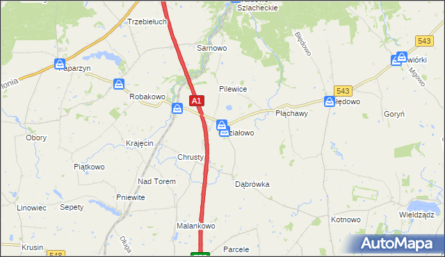 mapa Działowo, Działowo na mapie Targeo