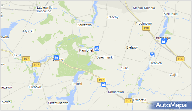 mapa Dziećmiarki, Dziećmiarki na mapie Targeo