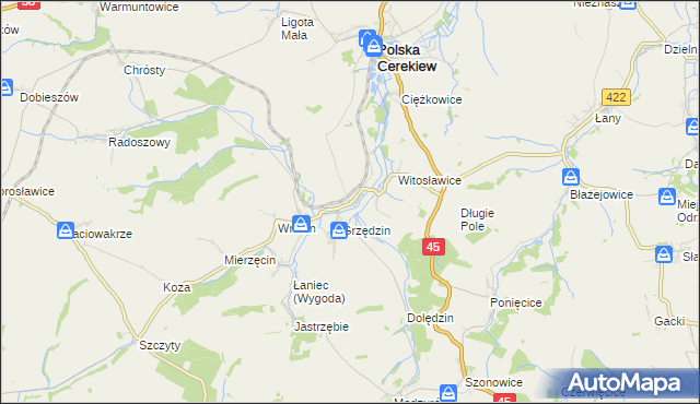 mapa Dzielawy, Dzielawy na mapie Targeo